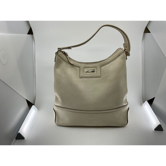 Kate Spade Pebbled Leather Hobo Shoulder Handbag Purse Beige - Picture 1 of 9